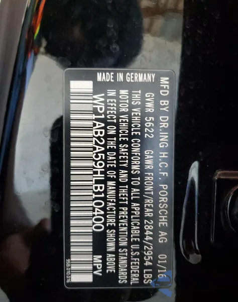 2017 Porsche Macan S z USA, uszkodzony, nr VIN WP1AB2A59HLB10400